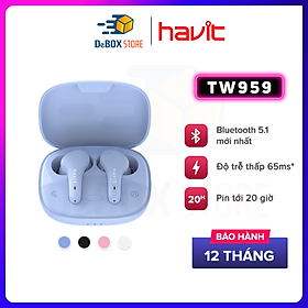 Mua Tai nghe Bluetooth True Wireless Havit TW959  Bluetooth 5.1  Độ Trễ Tới 65ms  Nghe Độc Lập  Pin Tới 20H - Hàng Chính Hãng