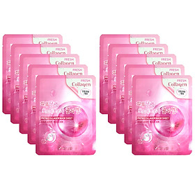 [mẫu mới] Combo 10 Gói Mặt Nạ Dưỡng Ẩm Da Chiết Xuất Collagen 3w Clinic Fresh Collagen Mask Sheet 100% Cotton (23ml/Miếng)