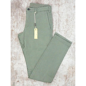 Quần Kaki Nam MEN Slim Fit Chino Flat Front Pants OLIVE - SIZE 29-30-32-34