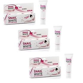 Combo 3 serum mụn snail white anti acnes serum
