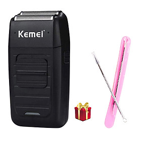 Máy cạo râu khô Kemei KM-1102 chuyên dụng với lưỡi kép nổi đầu 3D sử dụng pin sạc tiện lợi TẶNG kèm 1 cây nặn mụn 2 đầu tiện lợi