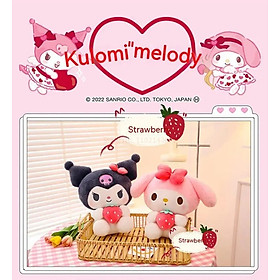 Gấu bông Melody ôm dâu đáng yêu - Size từ 30cm đến 85cm - Quà tặng gấu bông Kuromi mềm mại cao cấp - Gối ôm cho bé