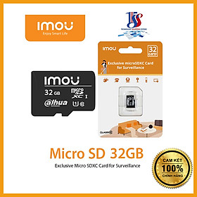 Thẻ nhớ IMOU microSD 32GB ST2-32-S1 đọc up tối đa lên tới 95 MB/s, Tối đa lên tới 38Mb/s chuyên dùng camera wifi, điện thoại, máy ảnh- Hàng chính hãng bảo hành 24 tháng