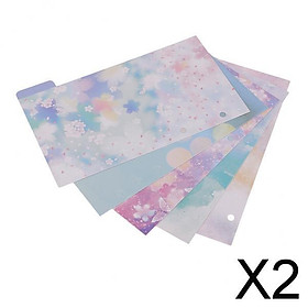 2x5x A6 Floral Pattern Tabbed Paper for Notebook Scrapbook Index Cool Colors