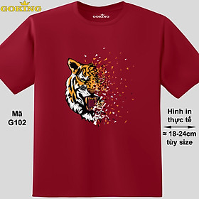 Art Tiger, mã G102. Áo thun in đầu hổ siêu đẹp, form unisex cho nam nữ, trẻ em. Áo phông GOKING hàng hiệu, quà tặng cao cấp cho gia đình, cặp đôi, hội nhóm, doanh nghiệp