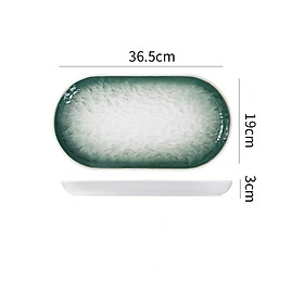Mua (NEW) Đĩa sứ đài đựng cá  đĩa oval/bầu dục vân đá chống xước phong cách Bắc Âu - Đĩa Sứ cao cấp không chì
