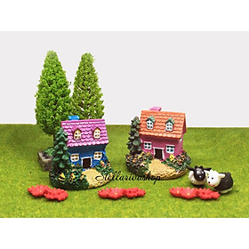 Mô hình Căn nhà mái đỏ trang trí tiểu cảnh quà tặng trang trí