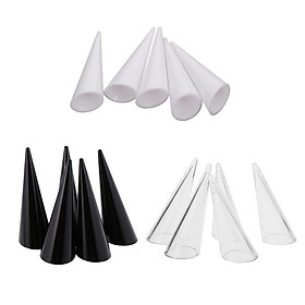 15 Pieces Plastic Finger Cone Ring Stand Jewellery Display Holder Showcase