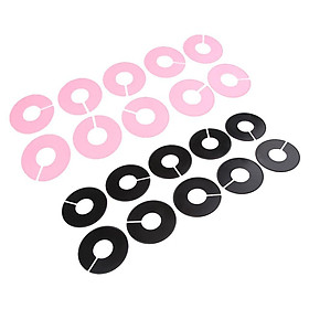 20Pcs Clothing Rack Size Dividers Wardrobe Round Hangers Dividers Pink+Black