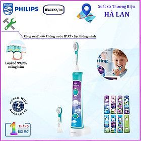 Bàn chải đánh răng điện trẻ em Philips HX6322/04-hàng chính hãng 