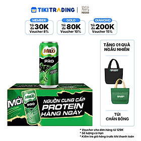 [TẶNG TÚI CHẦN BÔNG] Sữa Lúa Mạch Nestle Milo Pro Lon 4(6x220ml)