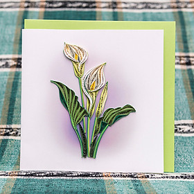 Thiệp Giấy Xoắn Hoa - Hoa Loa Kèn - CNF1507