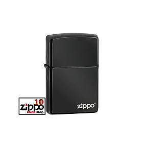 Bật lửa ZIPPO 24756ZL High Polish Black Zippo Logo - Chính hãng 100%