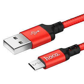 Cáp Sạc USB Sang Micro Cho Android Hoco X14 - Dài 2M  - Đỏ - Hàng chính hãng