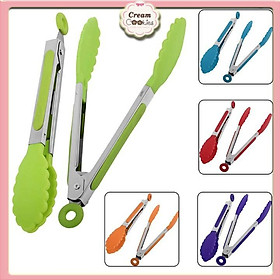 Mua Kẹp gắp bánh  kẹp gắp thức ăn silicon chống trơn chịu nhiệt 21cm-28 cm