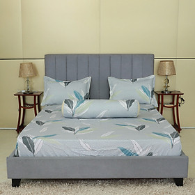 Bộ drap gối Hometex cotton in hoa văn