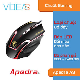 Mua Chuột chuyên Gaming có dây APEDRA A9 - Led đổi màu - Max 3200 DPI - Nhập khẩu