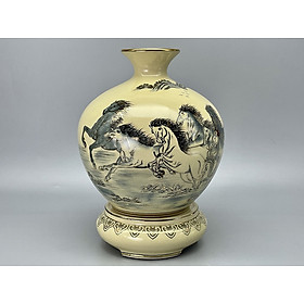 Mua Bình tích lộc mã đáo thành công gốm Chu Đậu vẽ vàng kim