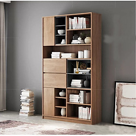 Mua Kệ Sách Cửa Mở Thông Minh Tiện Lợi  Tủ Sách Gỗ Công Nghiệp Nhiều Ngăn Cao Cấp KS-65
