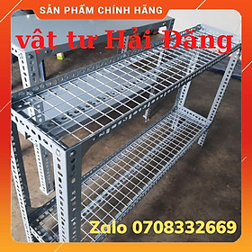 kệ sắt v lỗ 2 tầng,vỉ lưới ô vuông  mặt vỉ Rộng 20cm,30cm x Dài