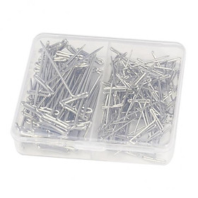 2x 160 Pack Stainless Steel T-Pins Set, 1.5 Inch, 1 Inch, Metal T Shaped Pins Bulk for Wigs,Sewing,Blocking And Knitting
