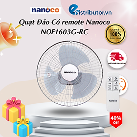Mua Quạt Đảo Có remote Nanoco NOF1603G-RC (Màu Xám)-Hàng Chính Hãng