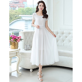 Đầm Maxi Có Tay Màu Trắng Đẹp