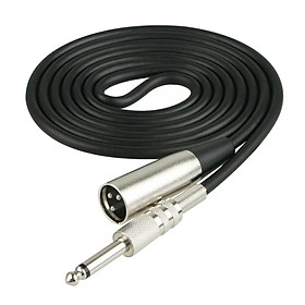 Stereo Microphone Cable XLR 3-Pin Plug to 1/4'' 6.35mm Male Mono Jack Plug 0.3m