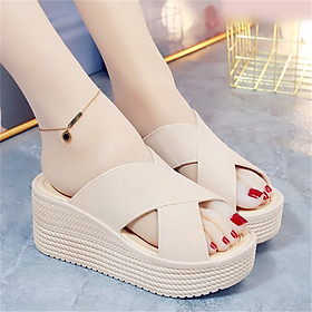 Dép đế xuồng mủ độn đế quai chéo