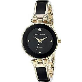 Đồng hồ nữ Anne Klein Women's Diamond-Accented Bangle Watch - Black/Gold