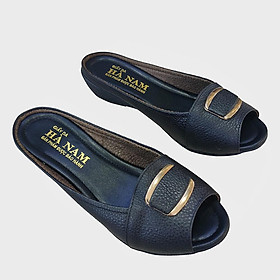 Dép Nữ Quai Ngang Đế Xuồng Da Bò Thật TiTi ĐÔ Cao Cấp DNU2096d