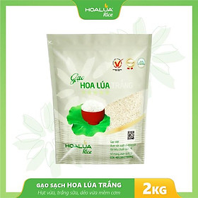 Gạo Hoa Lúa Trắng - Túi 2kg - Dẻo vừa, mềm cơm, thơm nhẹ