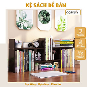 Kệ Sách Để Bàn Gỗ MDF Nhỏ Gọn, Thiết Kế Đơn Giản, Dễ Lắp Ghép, Tuỳ Biến Kiểu Dáng Đa Dạng Thương Hiệu Gosashi-KSDB9THANH