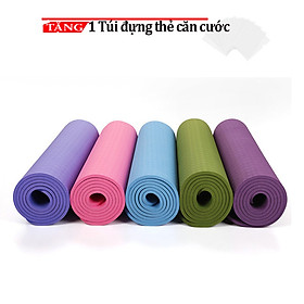 Thảm yoga VN - TPE 1 LỚP 6mm chống trơn trượt chất chắn cao cấp ( giao màu ngẫu nhiên ) BB56 Tặng túi đựng thẻ căn cước