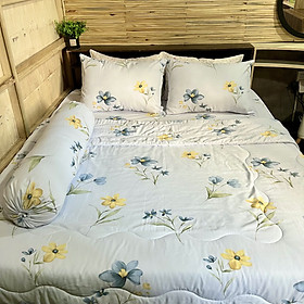 Bộ Chăn Ga Gối Đệm Phi Lụa Tencel Bộ Chăn Ga 5 Món Drap Giường