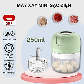 Mua Máy Xay Mini Cầm Tay Dung Tích 250ml  Xay Tỏi Ớt Không Dây Sạc USB Tiện Lợi Mẫu Mới