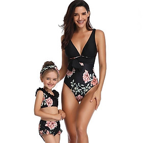 Năm 2020 Họ Phù Hợp Với Mẹ Con Gái Đồ Bơi Trẻ Em Xù Trẻ Em Mẹ Và Tôi Monokini Mama Cho Bé Hoa Đi Biển Đồ Bơi - Daughter 5T