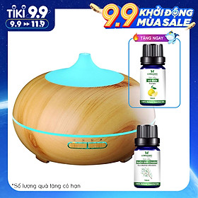 Combo máy khuếch tán/ máy xông tinh dầu Lorganic Bí Ngô FX2055 + tinh dầu bạch đàn chanh Lorganic (10ml) LGN0364/ Thích hợp xông phòng 15-40m2.