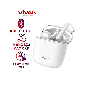Mua Tai Nghe Không Dây Bluetooth TWS VIVAN T220 Màng Loa Cao Cấp Bluetooth 5.1 Thời Gian Nghe Nhạc Lâu - HÀNG CHÍNH HÃNG