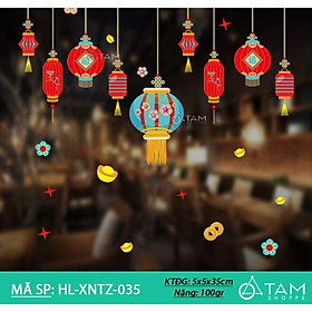 Decal dán kính trang trí Tết loại không keo HL-XNTZ-035
