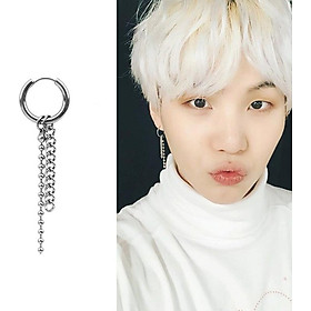 Bông tai nam mix xích kép dài unisex phong cách KPOP 1 chiếc