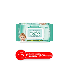 Combo Khăn Ướt Em Bé NUNA Hương Phấn 100 Miếng/Bao