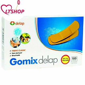 Băng cá nhân vải độ dính cao gomix delap hộp 100 miếng kt 19*72mm