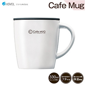 Ly giữ nhiệt nắp trượt, chống tràn Asvel Cafe Mug 330ml - Nội địa Nhật Bản