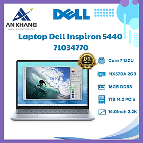 Mua Laptop Dell Inspiron 5440 71034770 (Core 7 150U/ 16GB/ 1TB SSD/ MX 570A/ 14 inch 2.2K/ Win 11/ Office/ Vỏ nhôm/ 1Y) - Hàng Chính Hãng - Bảo Hành 12 Tháng