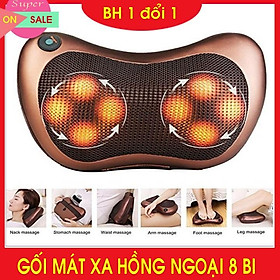 Gối mát xa hồng ngoại 8 bi - gối massage hồng ngoại 6 bi 8 bi