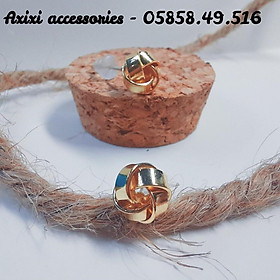 Khuyên tai bông tai khuyên tai nữ màu vàng lấp lánh Fiora earings Axixi accessories