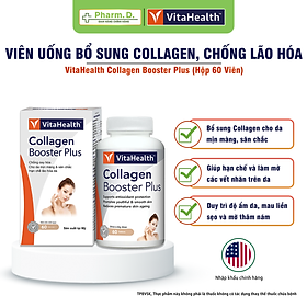Collagen Viên Mỹ VITAHEALTH Collagen Booster Plus Hỗ Trợ Ngăn Ngừa Lão Hóa Giúp Đẹp Da Sáng Da (60 Viên)