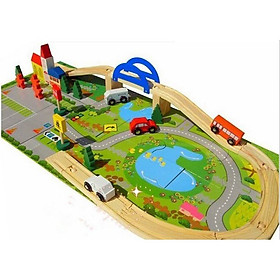 Mô hình Đồ chơi Đoàn Tàu Lượn-Thành Phố bằng gỗ