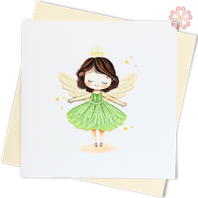 Thiệp Giấy Xoắn Nghệ Thuật - Thiên Thần Nhỏ - Little Angel - Birth Of A Baby- 15 x 15 - VN2XM115D13NN